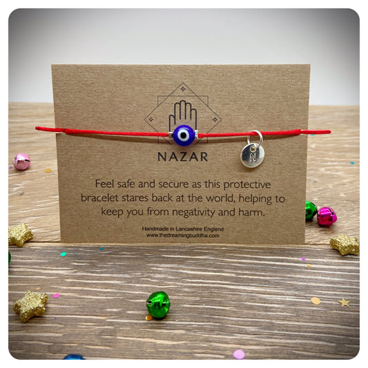 Red Evil Eye Bracelet, Nazar Adjustable Bracelet, Personalised Protection Jewellery, Turkish Glass Eye Bracelet
