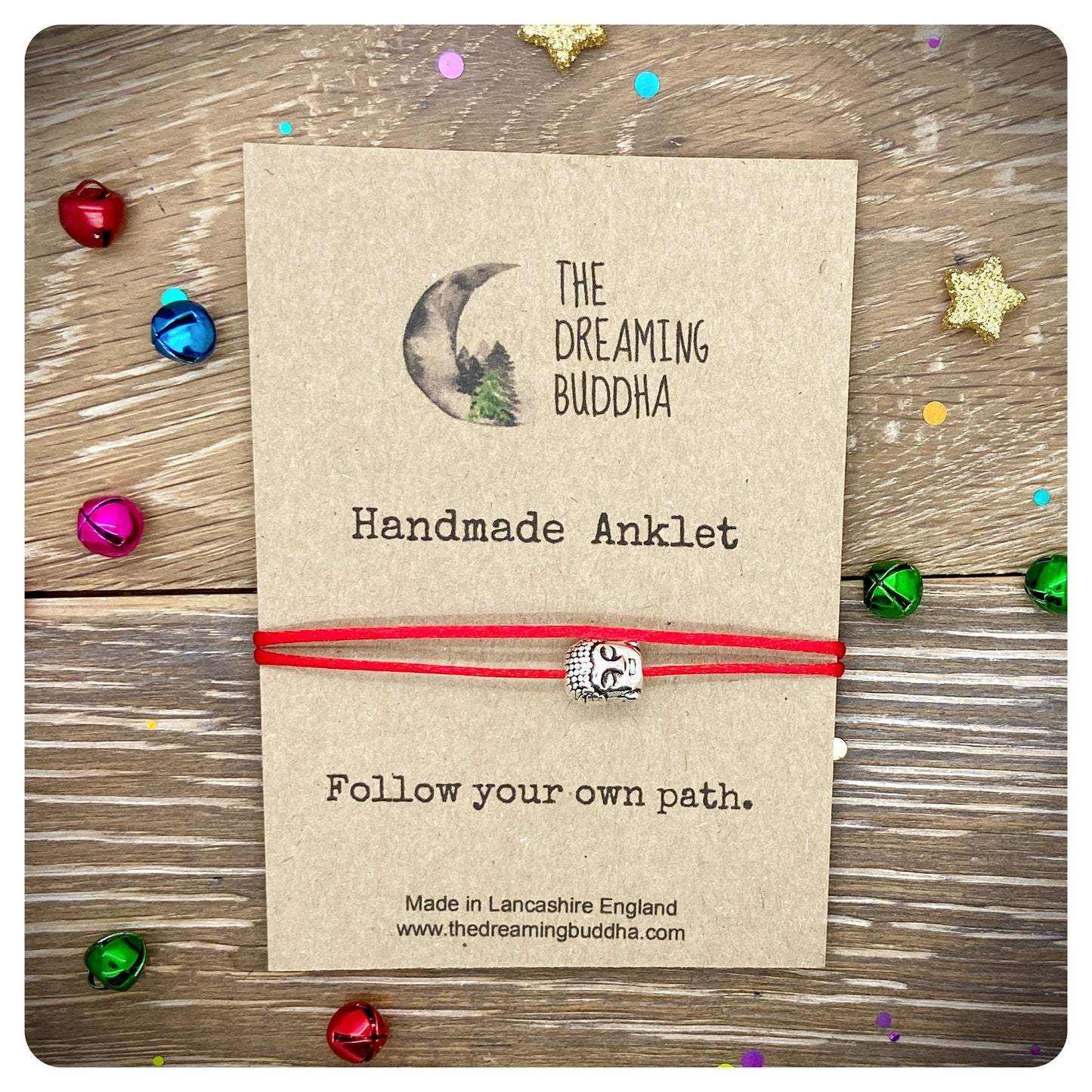 2 Handmade Waterproof Buddha Anklets, Spiritual Couple Gift, Buddha Bead Anklets, Tibetan His And Hers Anklet