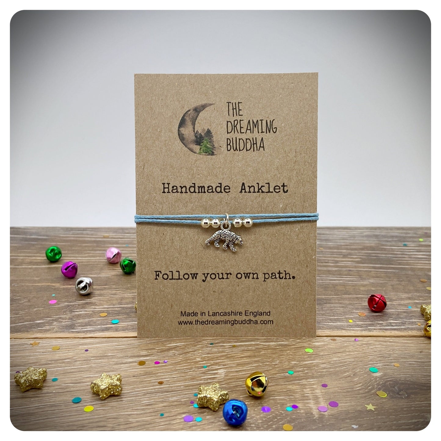 Woodland Bear Anklet, Gift For Mama Bear, Bear Lover Jewellery, Animal Anklet, Woodland Wildlife Gift, Bear Spirit Animal Gift