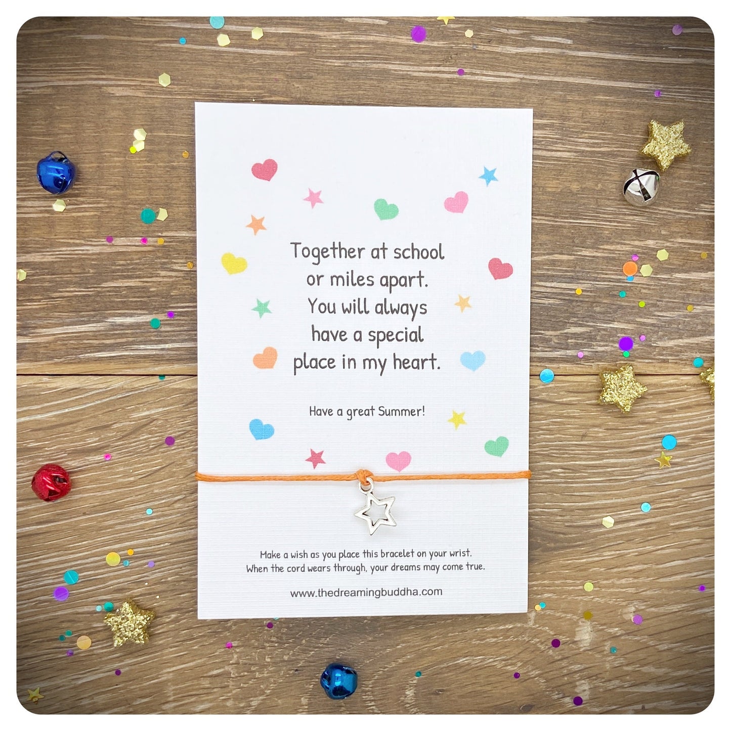 Pack Of 5 Friendship Wish Bracelets, Friendship Poem Cards Bulk Pack, End Of Term Student Gifts