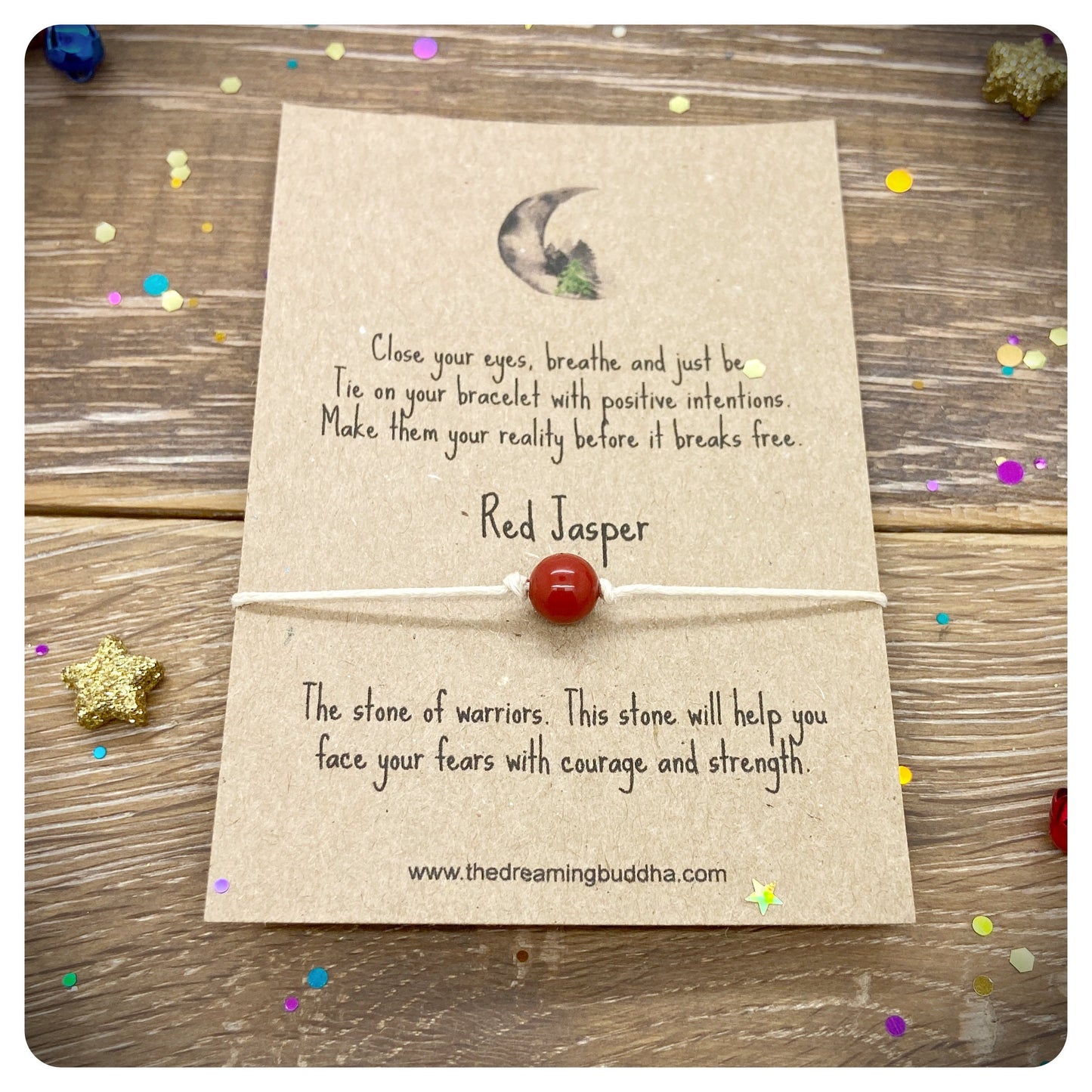 Red Jasper Healing Crystal Wish Bracelet, Gemstone String Bracelet, Natural, Natural Stone Bracelet For Courage and Strength