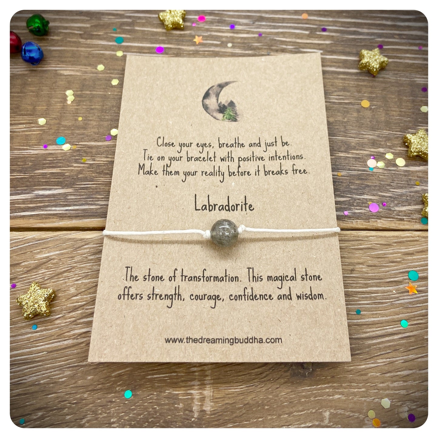 Labradorite Crystal Healing Wish Bracelet, Natural Gemstone Bracelet For Transformation and Wisdom