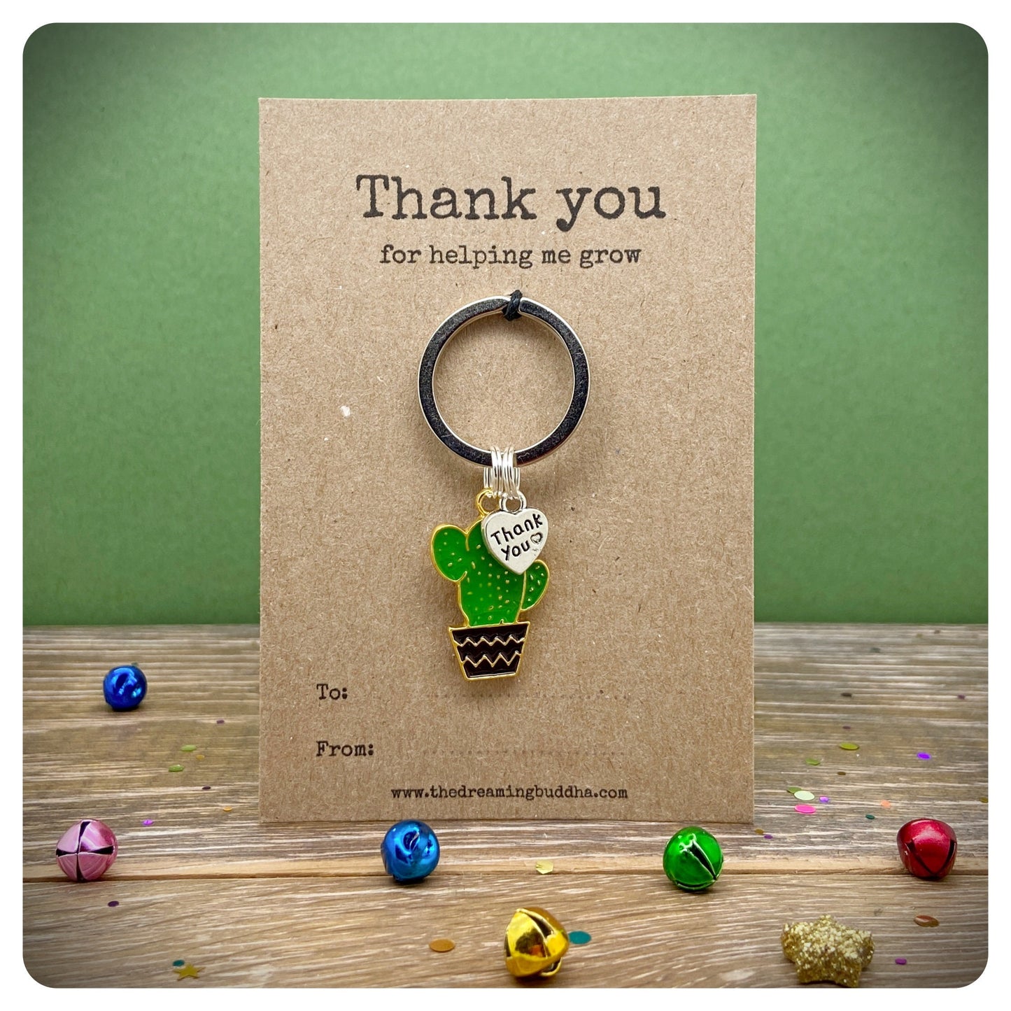 Thank You For Helping Me Grow Male Teacher Gift, Teacher Appreciation Keyring, Cactus Keyring, Gift Idea For Male Teachers