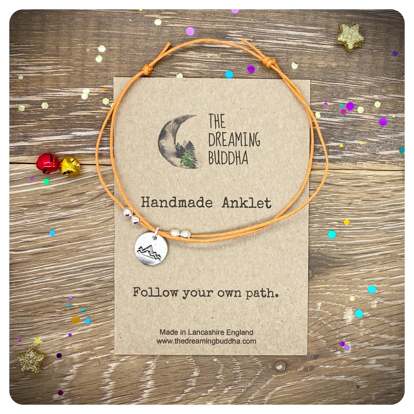 Mountain Anklet, Adventure Awaits Jewelry, Nature Lover Gift, Wanderlust Anklet, Gift for Adventurer, Hiking Rambler Gift