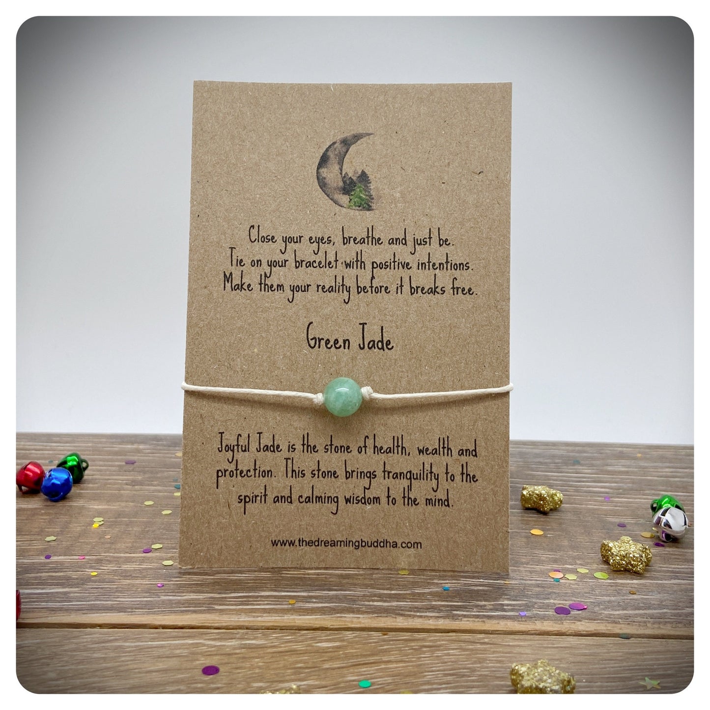 Green Jade Healing Wish Bracelet, Jade Intention Bracelet