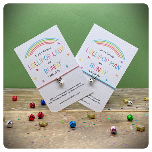 Lollipop Man Wish Bracelet, Lollipop Lady End Of Term Gift, Lollypop Person Thank You Present